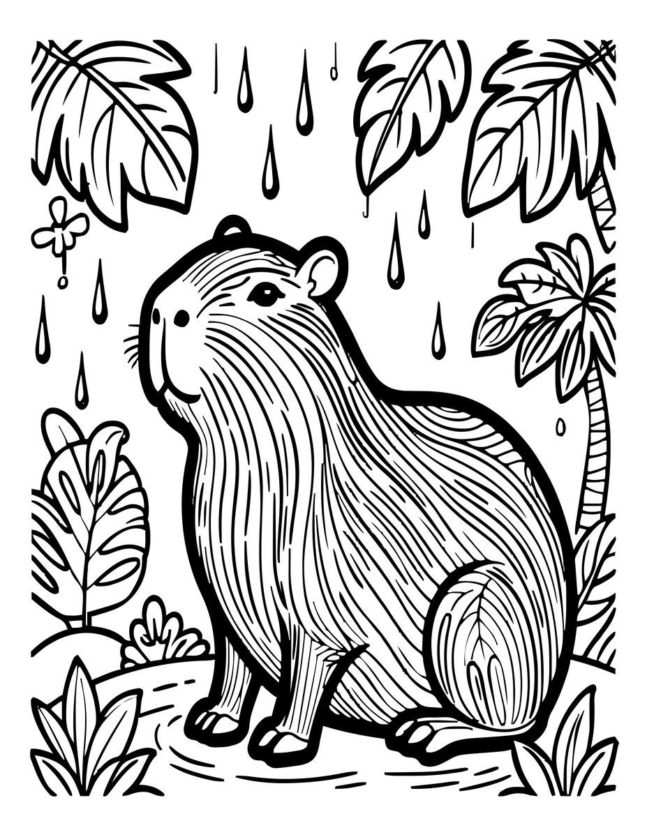 Rain - free printable coloring page