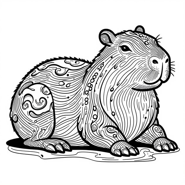 Night Scene - Free printable coloring page