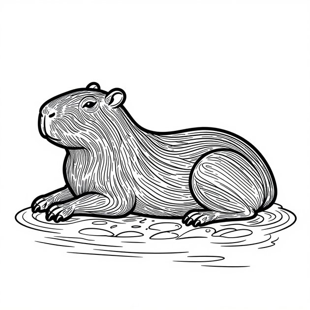 Hot Spring - Free printable coloring page