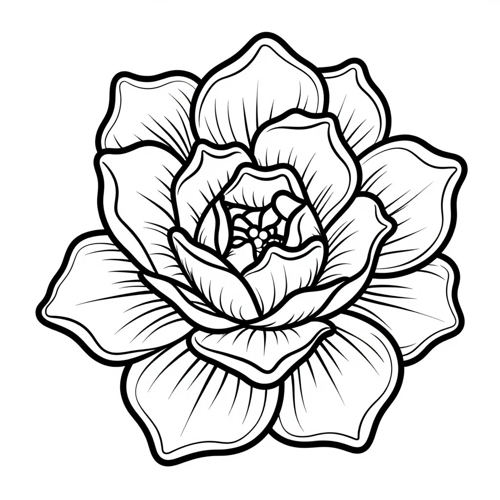 Red Carnation - free printable coloring page