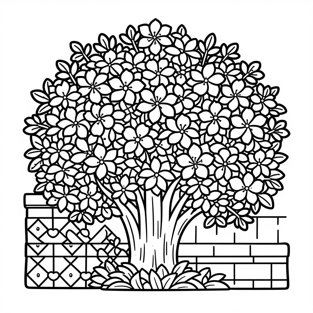 Gardenia in Bloom - free printable coloring page