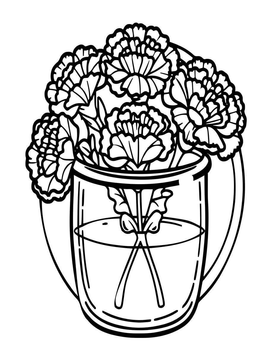 Carnation Dye - free printable coloring page