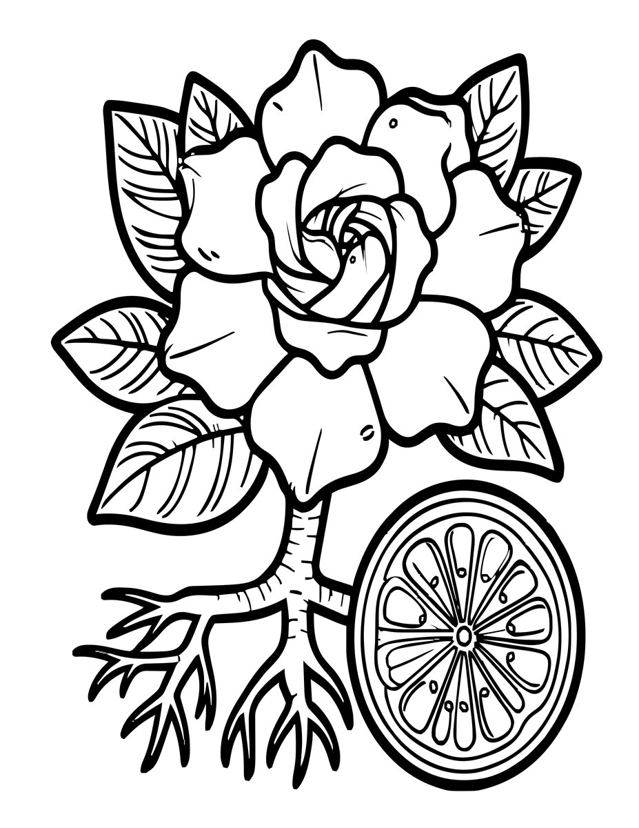 Gardenia Botanical - free printable coloring page