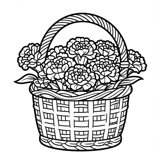 Rainbow Carnation - Free printable coloring page