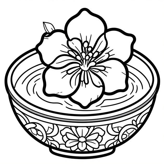 Gardenia Bud - Free printable coloring page