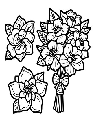 Gardenia Wedding - Free printable coloring page