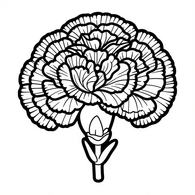 Pink Carnation - Free printable coloring page