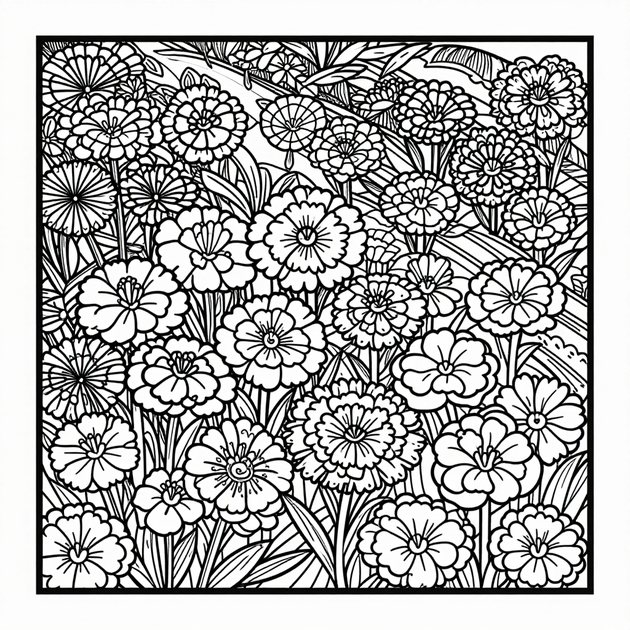 Gardenia and Bees - Free printable coloring page
