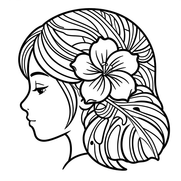 Striped Carnation - Free printable coloring page
