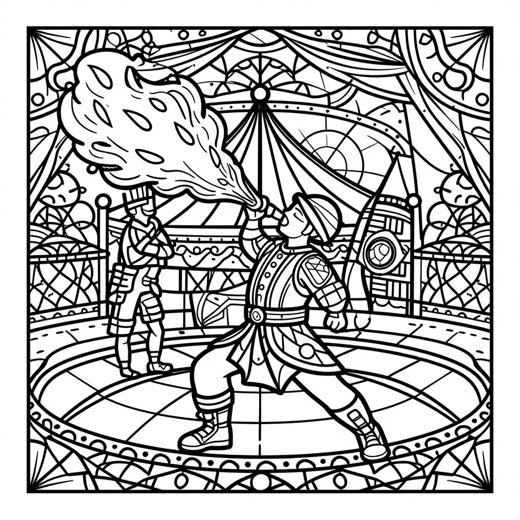 Fire Breather - free printable coloring page