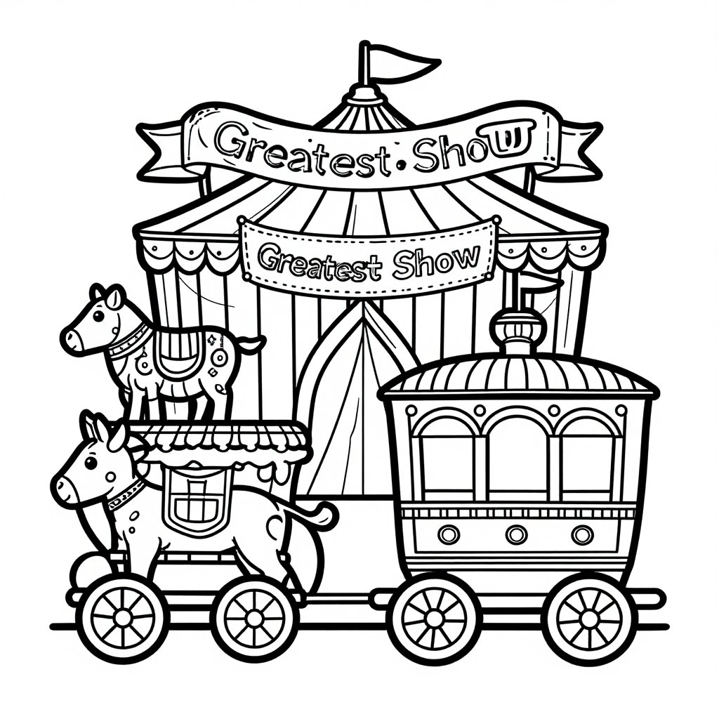 Circus Train - free printable coloring page