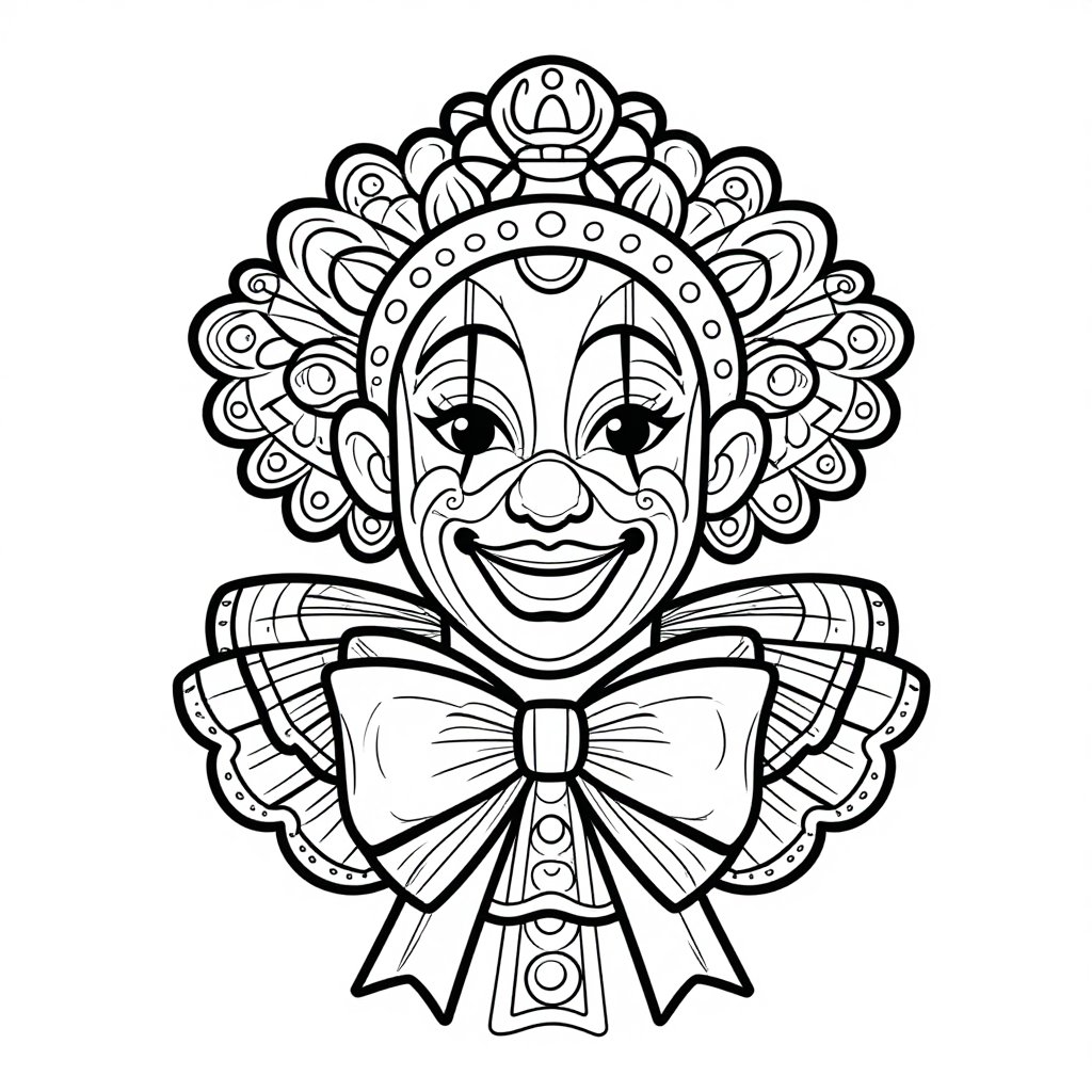 Clown Portrait - free printable coloring page