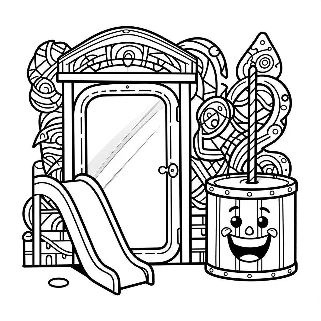 Fun House - free printable coloring page