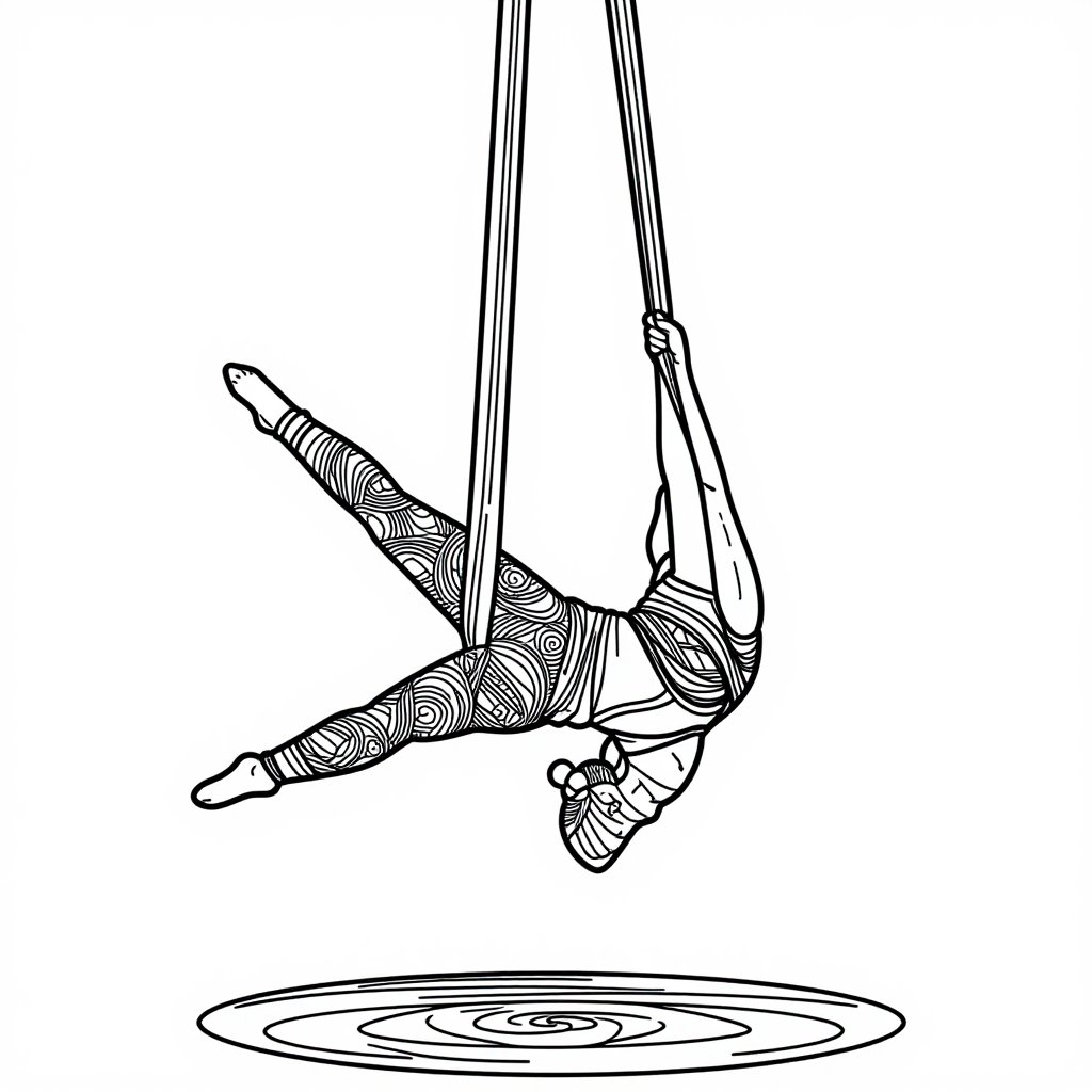 Aerial Silk - free printable coloring page