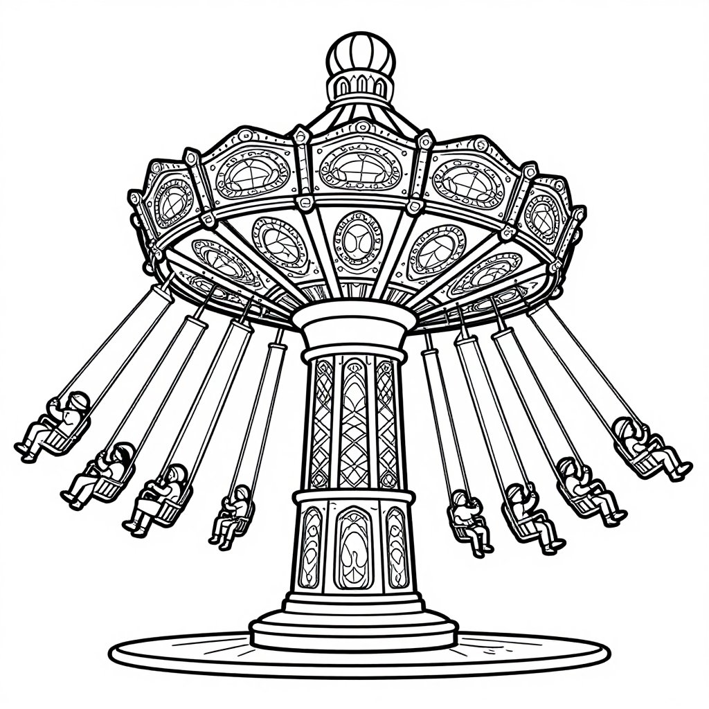 Swing Ride - free printable coloring page