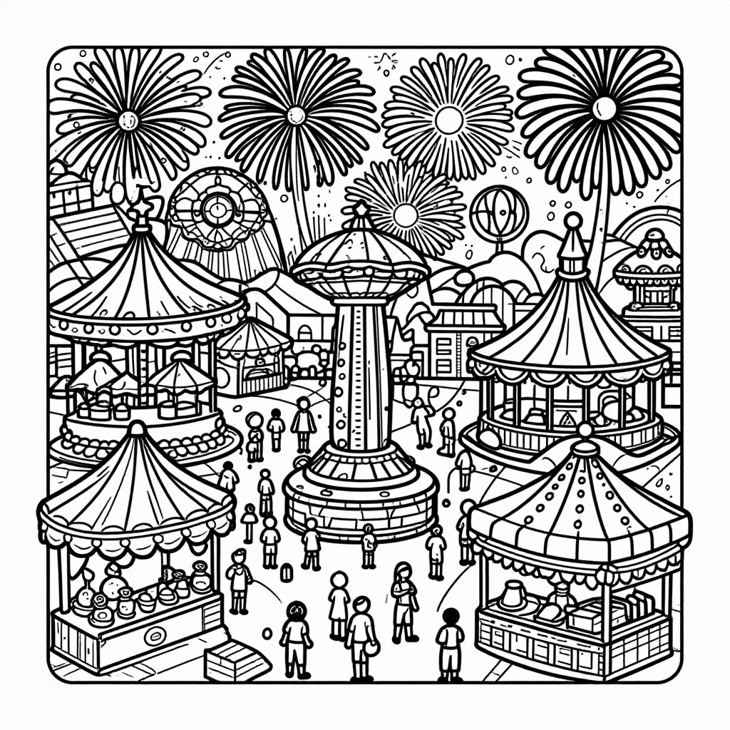 Hall of Mirrors - free printable coloring page