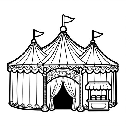 Big Top Tent - Free printable coloring page