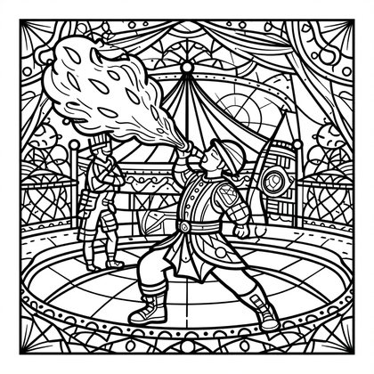 Fire Breather - Free printable coloring page