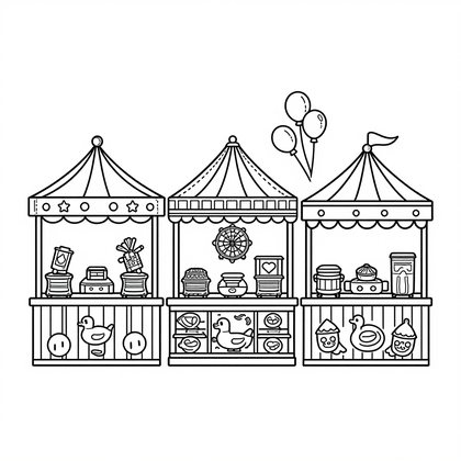 Carnival Games - Free printable coloring page