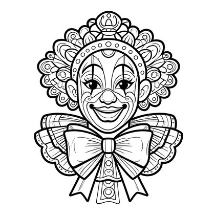Clown Portrait - Free printable coloring page