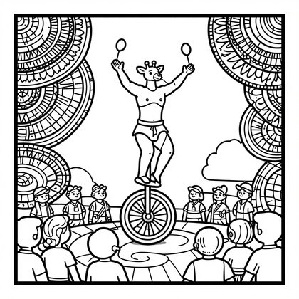 Unicyclist - Free printable coloring page