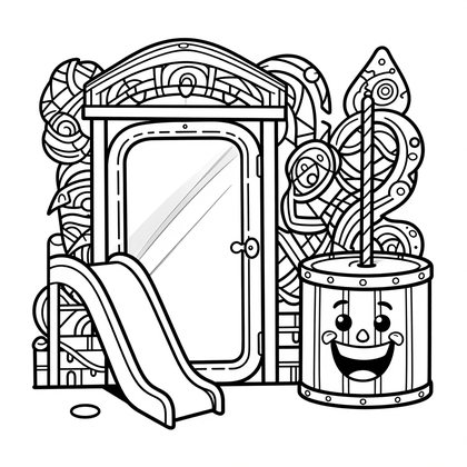 Fun House - Free printable coloring page