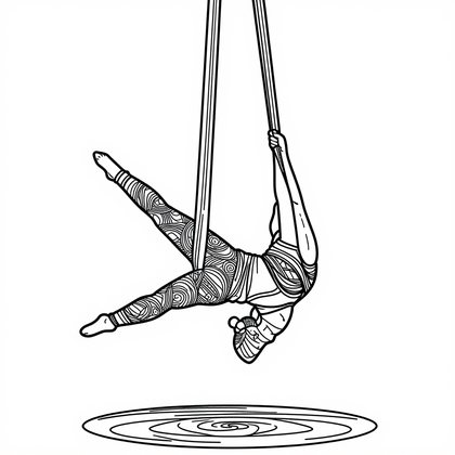 Aerial Silk - Free printable coloring page