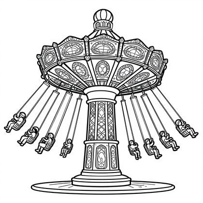 Swing Ride - Free printable coloring page
