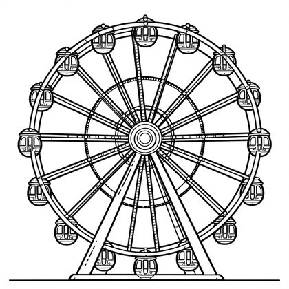 Ferris Wheel - Free printable coloring page