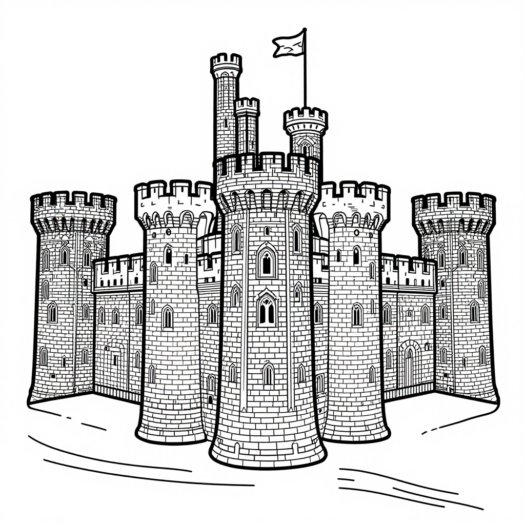 Castles Palaces coloring pages collection - 30 free printable pages
