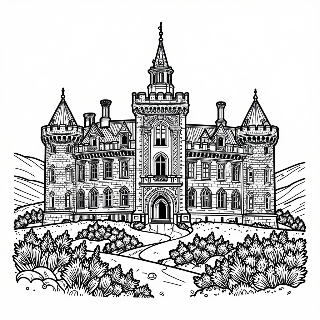 Coastal Fortress - free printable coloring page