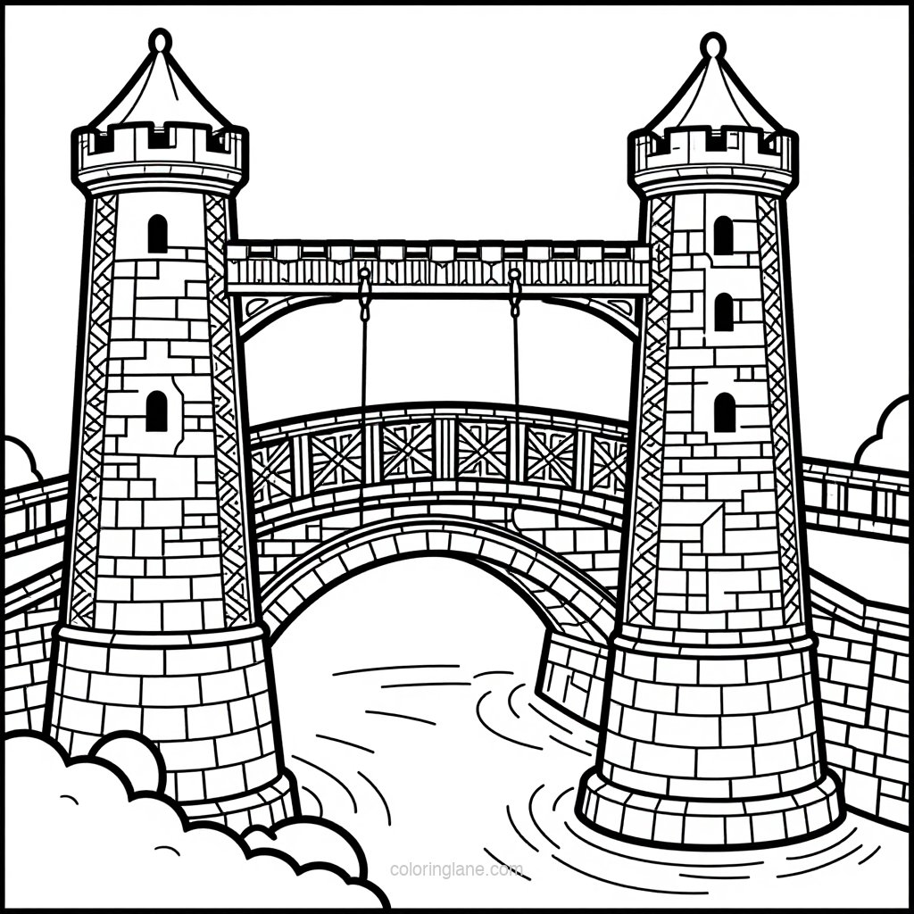 Chillon Castle - free printable coloring page