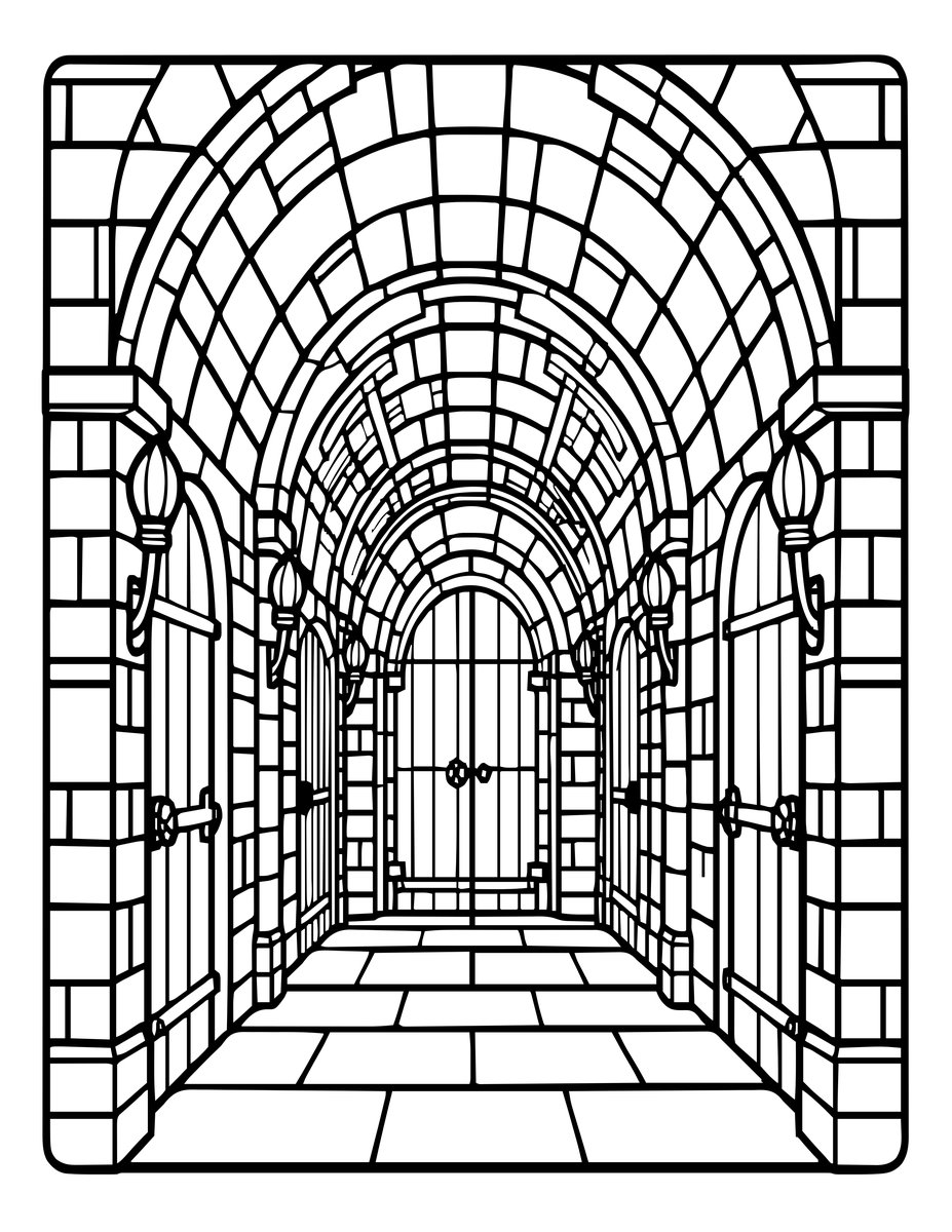 Castle Dungeon - free printable coloring page