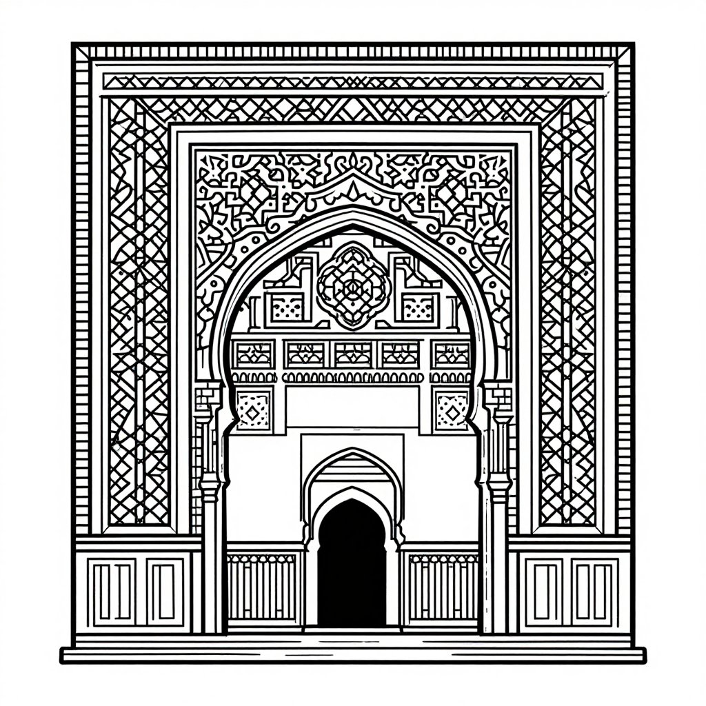 Alhambra Palace - free printable coloring page