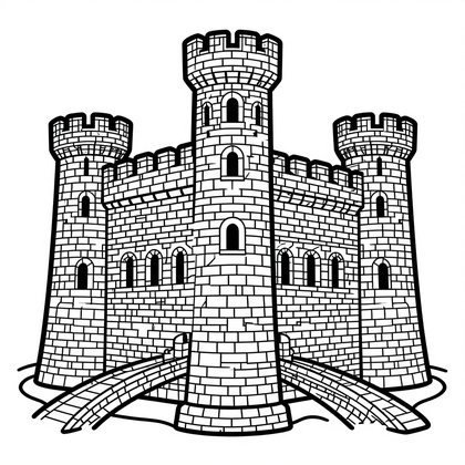 Medieval Castle - Free printable coloring page
