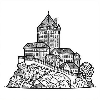 Palace Throne Room - Free printable coloring page