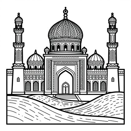 Palace Garden - Free printable coloring page