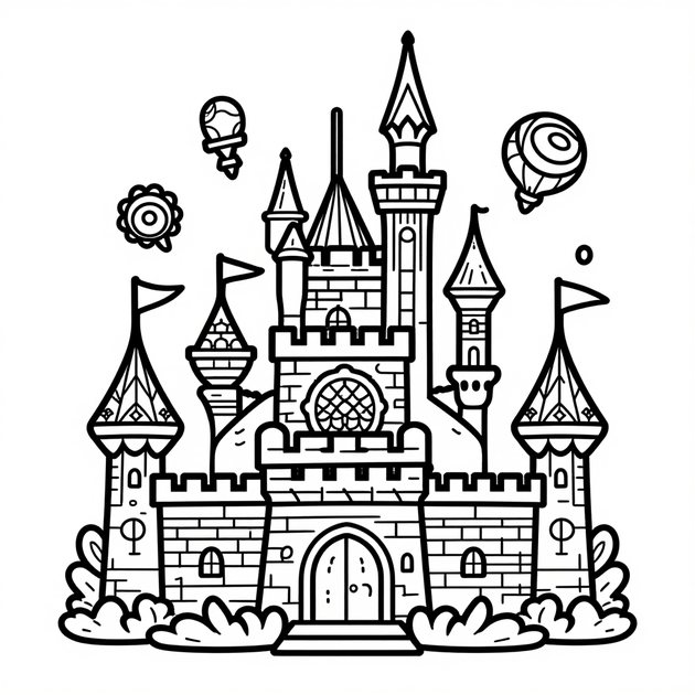 Palace Ballroom - Free printable coloring page