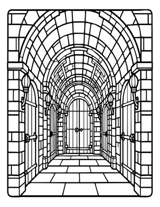 Castle Dungeon - Free printable coloring page