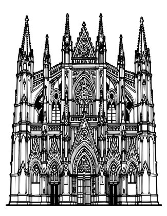 Cathedral Palace - Free printable coloring page