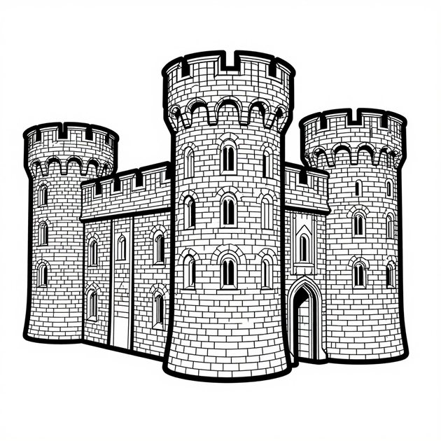 Japanese Castle - Free printable coloring page