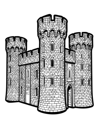 Windsor Castle - Free printable coloring page