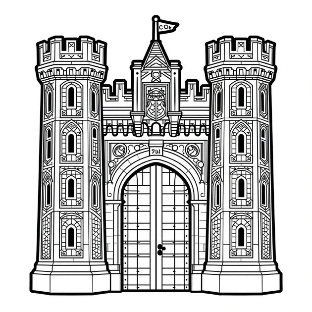 Hohenzollern Castle - Free printable coloring page
