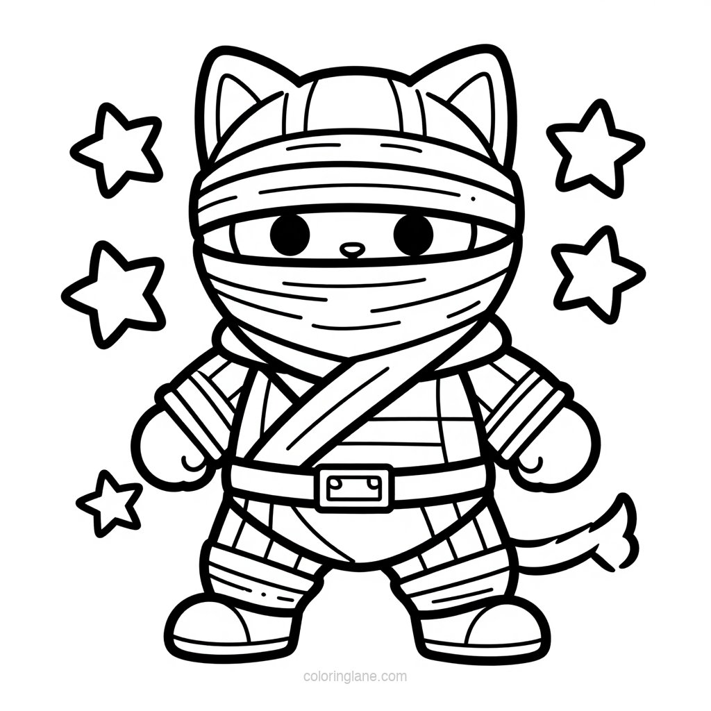 Mermaid Cat - free printable coloring page