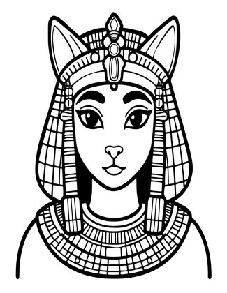 Cleopatra Cat - Free printable coloring page