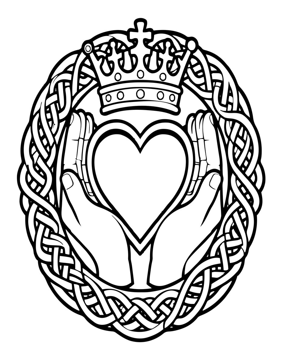 Claddagh Symbol - free printable coloring page