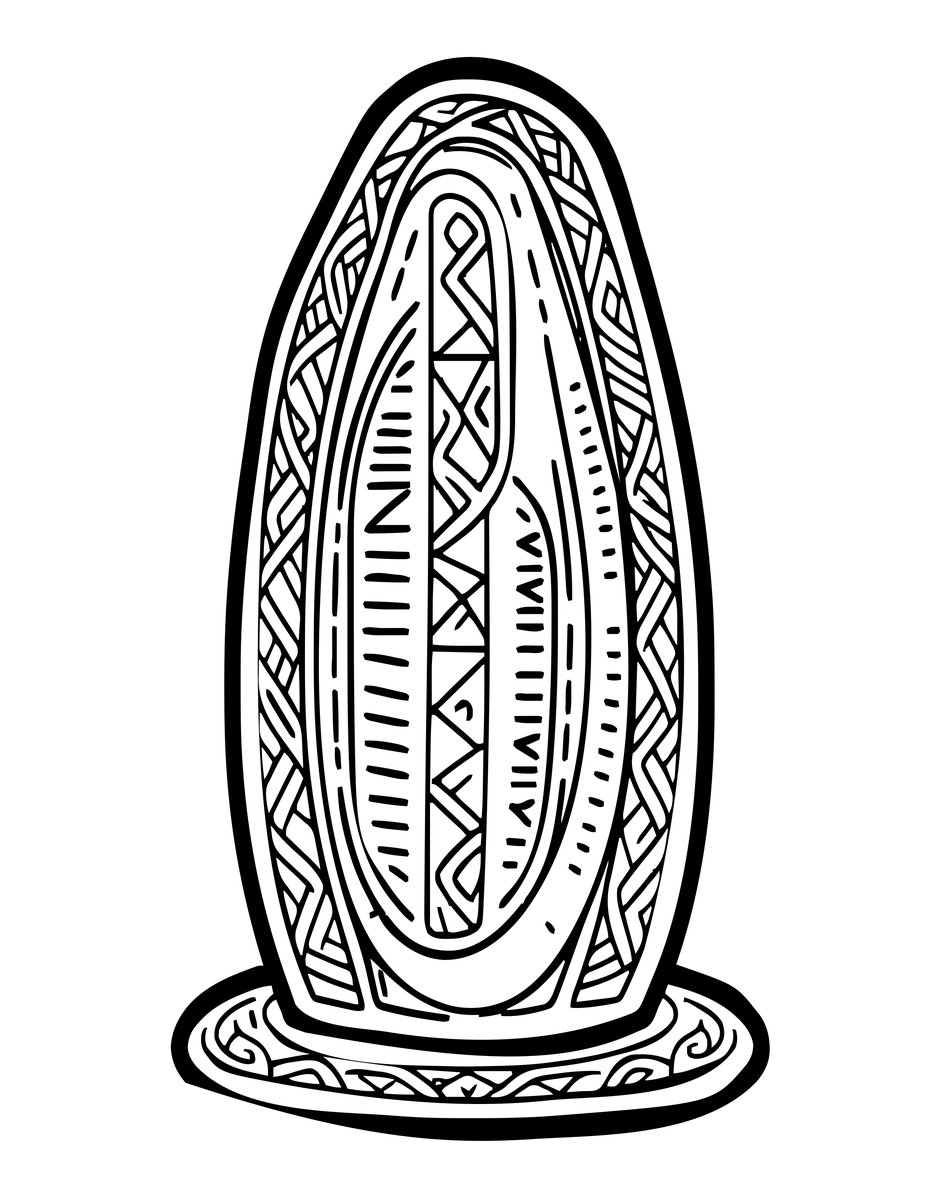 Ogham Stone - free printable coloring page