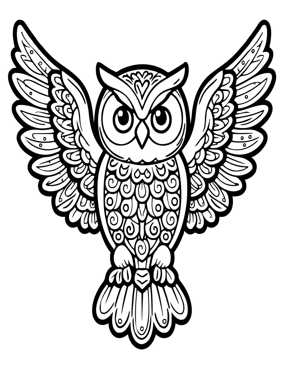 Celtic Owl - free printable coloring page