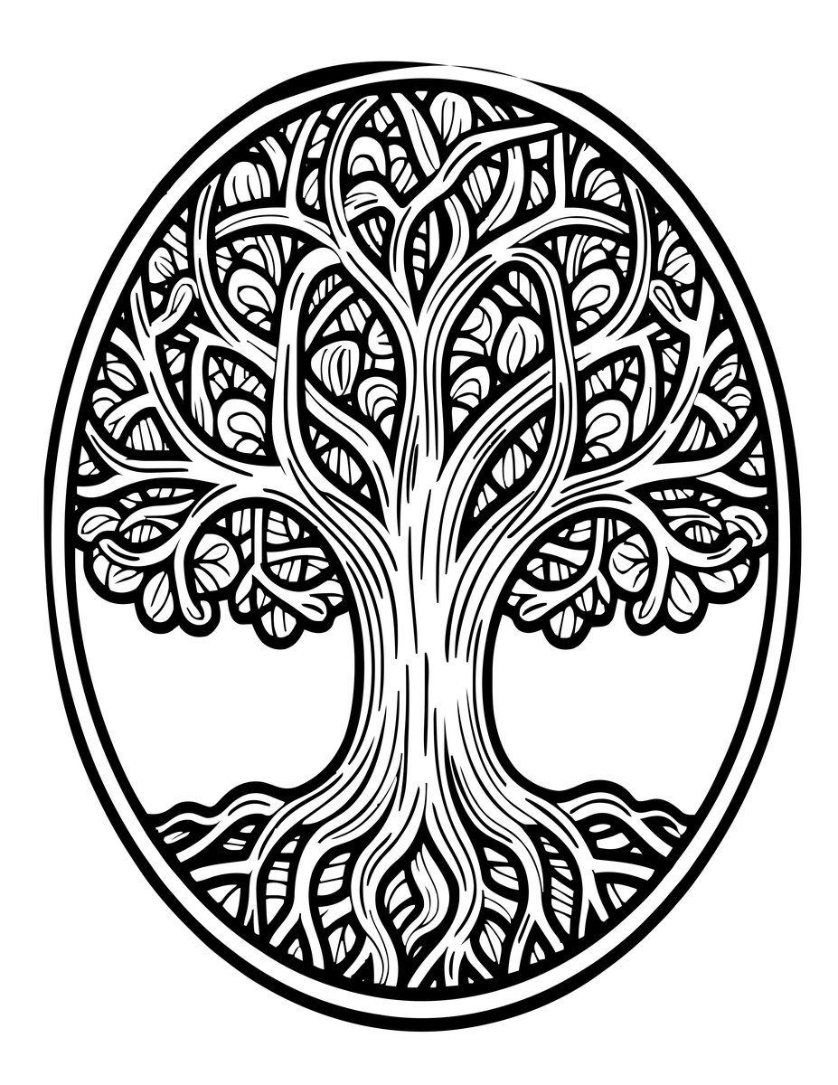 Celtic Tree of Life - free printable coloring page