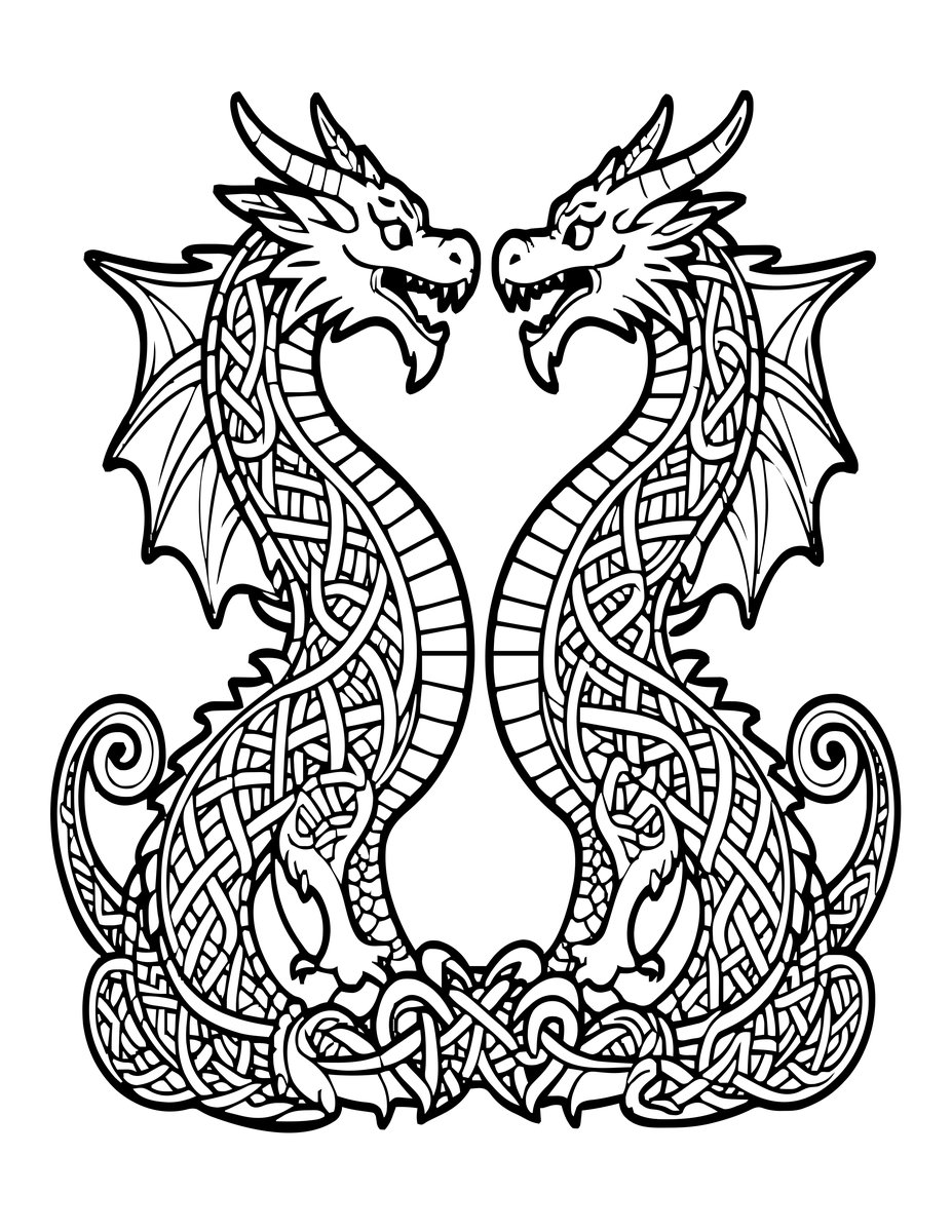 Celtic Dragon - free printable coloring page